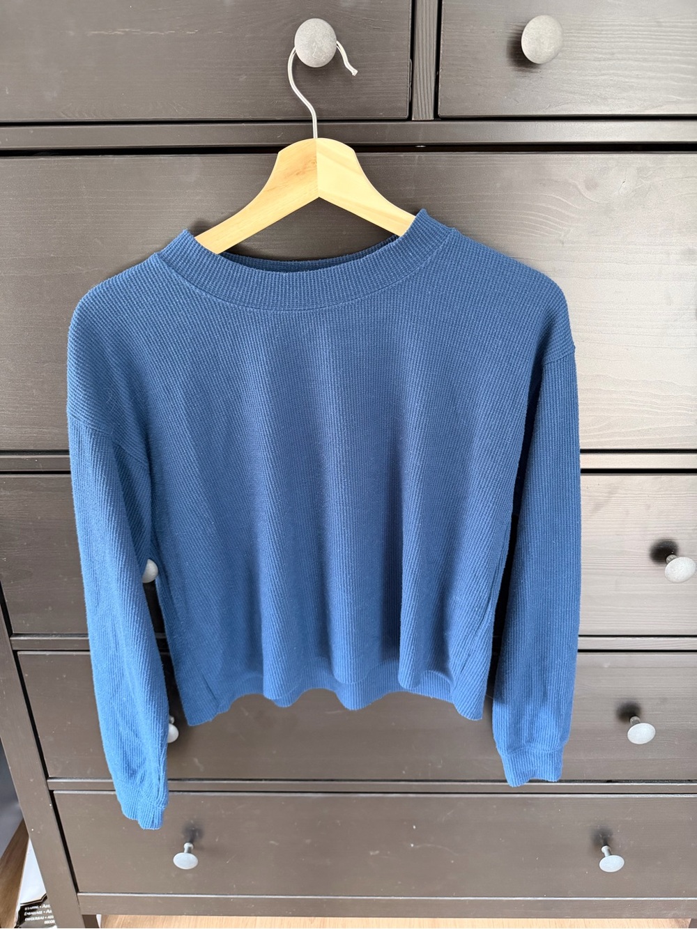 Forever 21 Navy Blue Waffle Knit Top